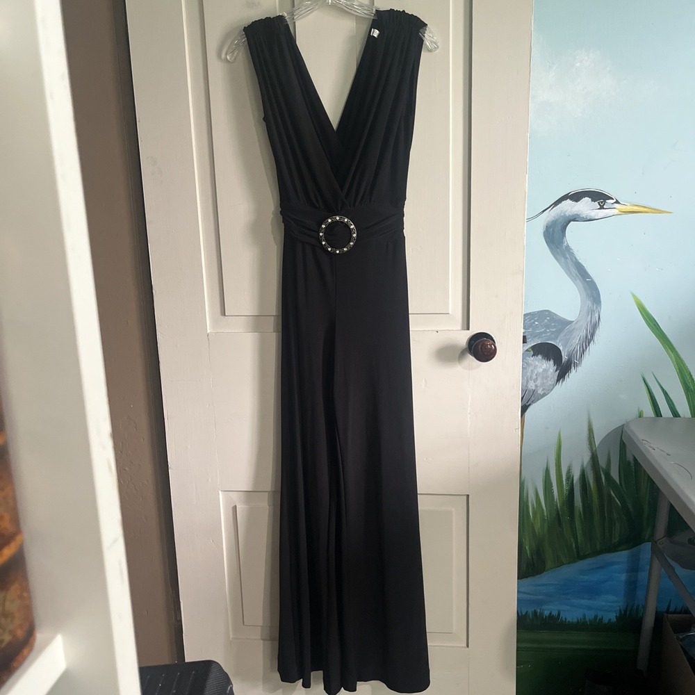 Black Jumpsuit/Romper Size XS Plunge Black Vamp Romantic Witchy Evening Glam